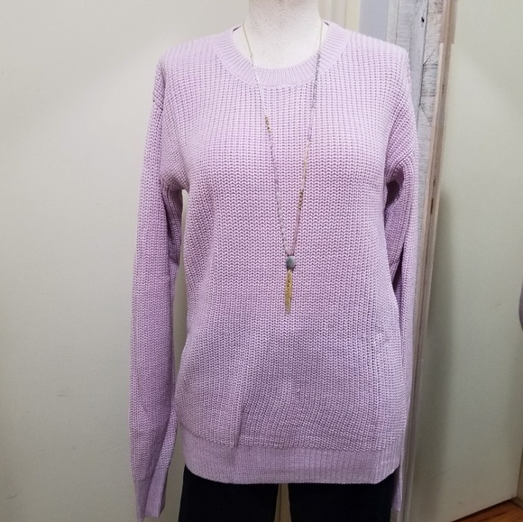 SHEIN Sweaters - Shein Lilac Tunic Sweater Crew Neck Drop Shoulder